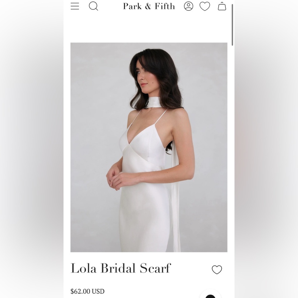 Park & Fifth Lola bridal scarf in pearl NWT